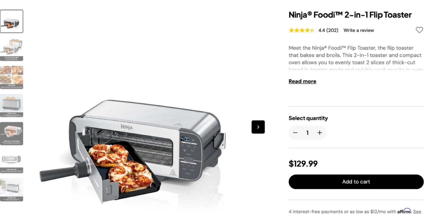 Ninja Foodi 2-in-1 Flip Toaster oven - photo 2