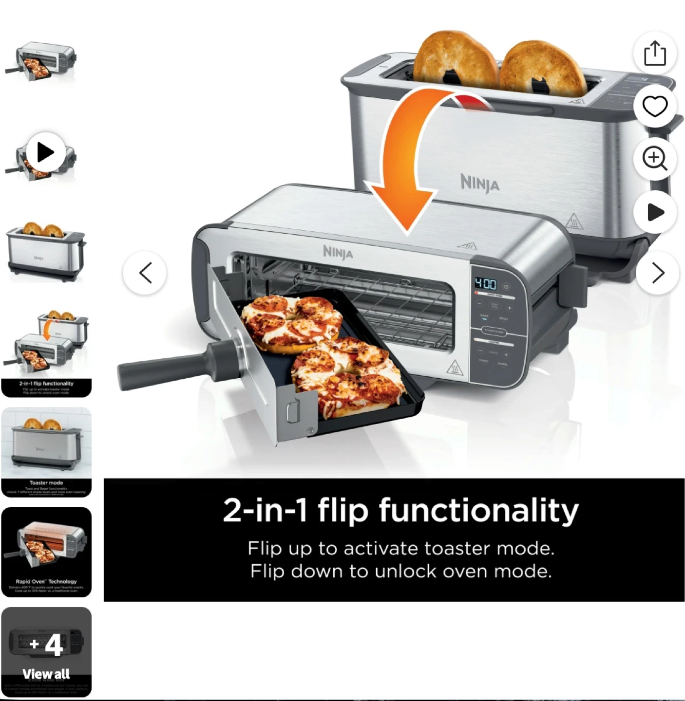 Ninja Foodi 2-in-1 Flip Toaster oven