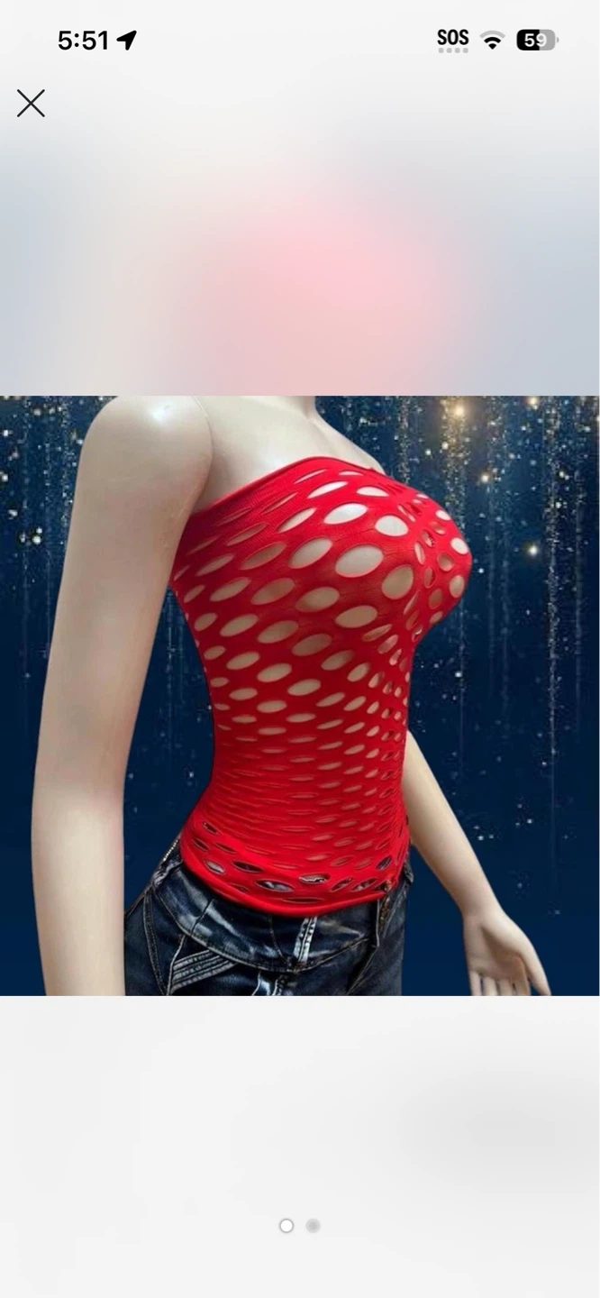 Red Mesh Tube Top