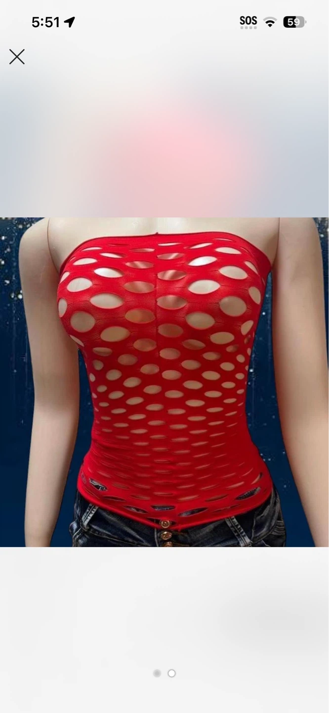 Red Mesh Tube Top - photo 2