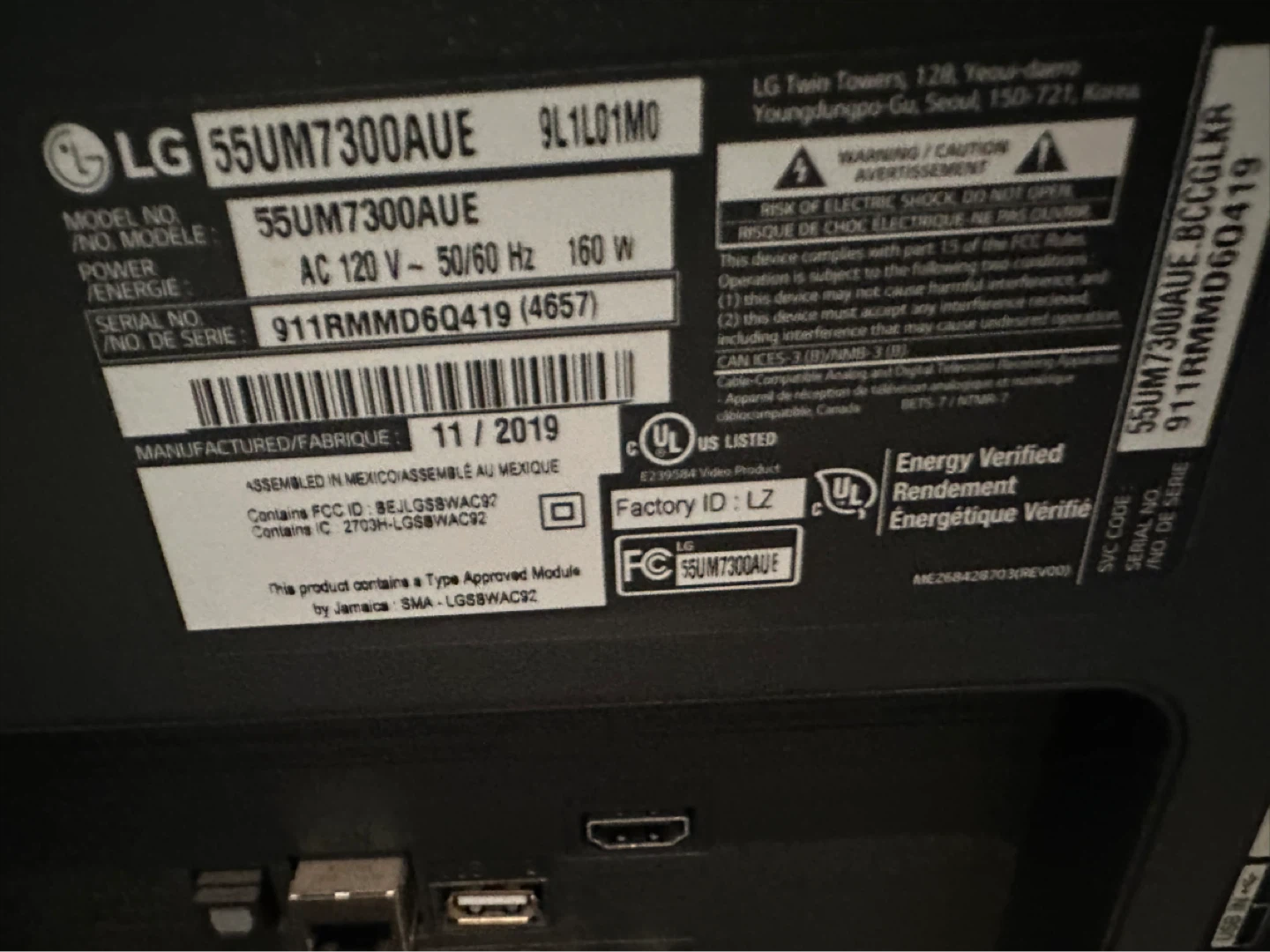 LG 55UM7300AUE 55 inch 4K UHD Smart TV - photo 3