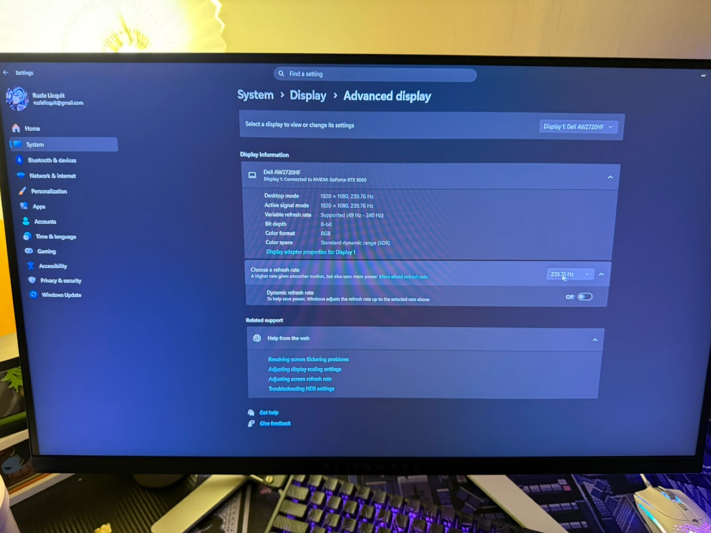 Dell AW2721DHF Monitor - photo 2