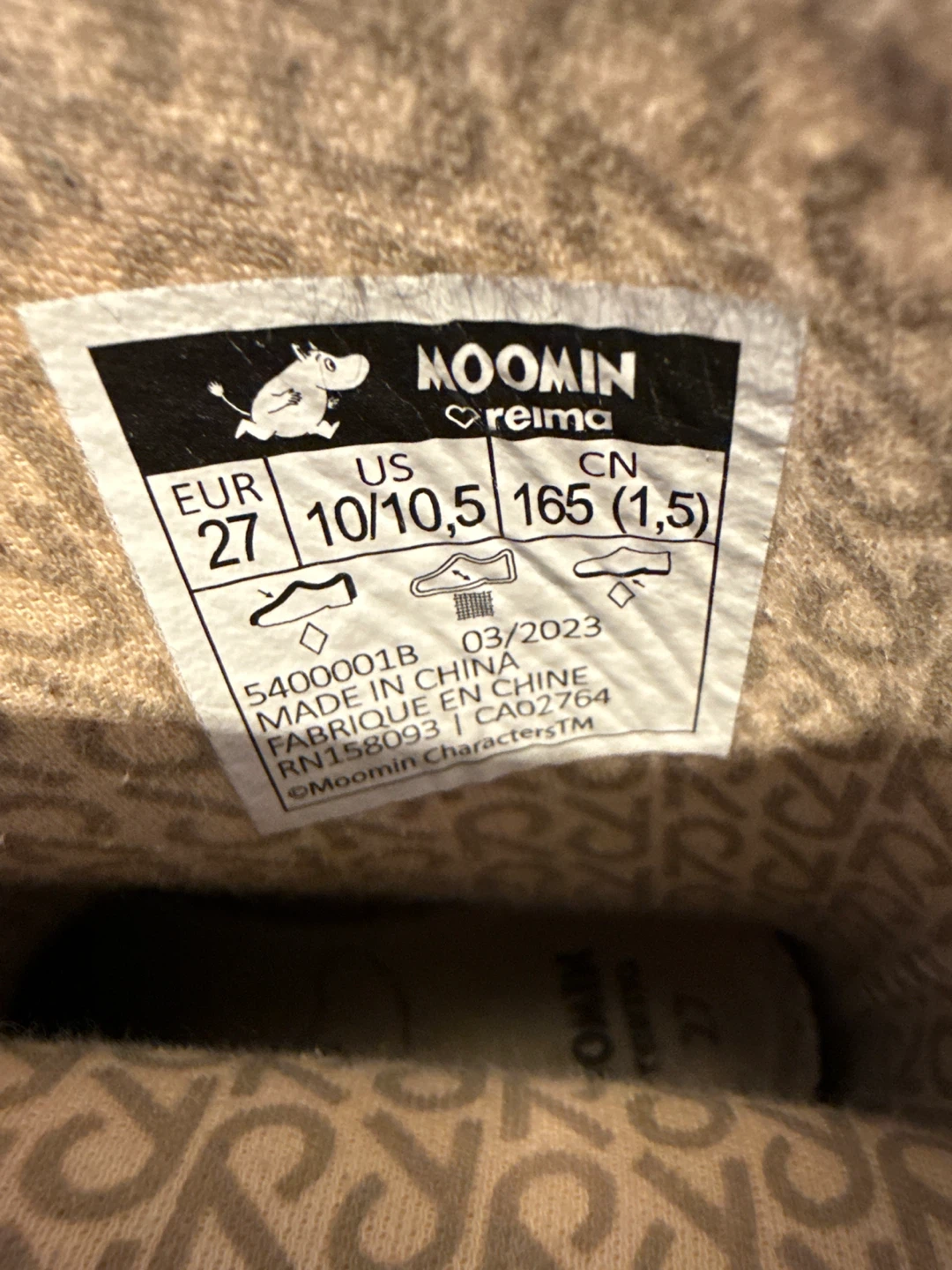Reima Moomin Yellow Rain Boots Size 10.5 - photo 2