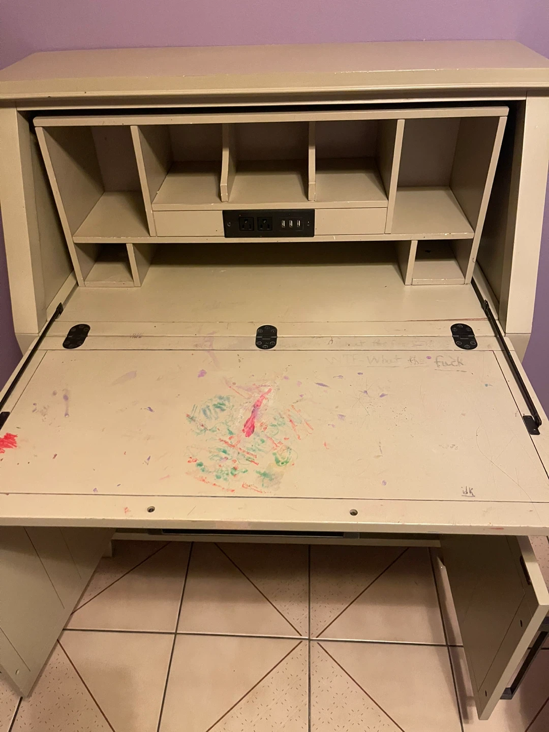 Secretary Desk with Storage - photo 2