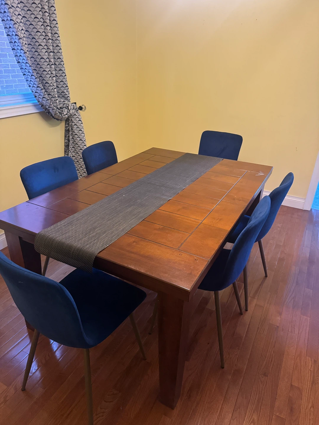 Wooden Dining Table with 6 Chairs