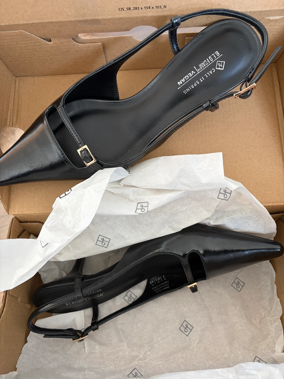 Call It Spring Black Slingback Heels