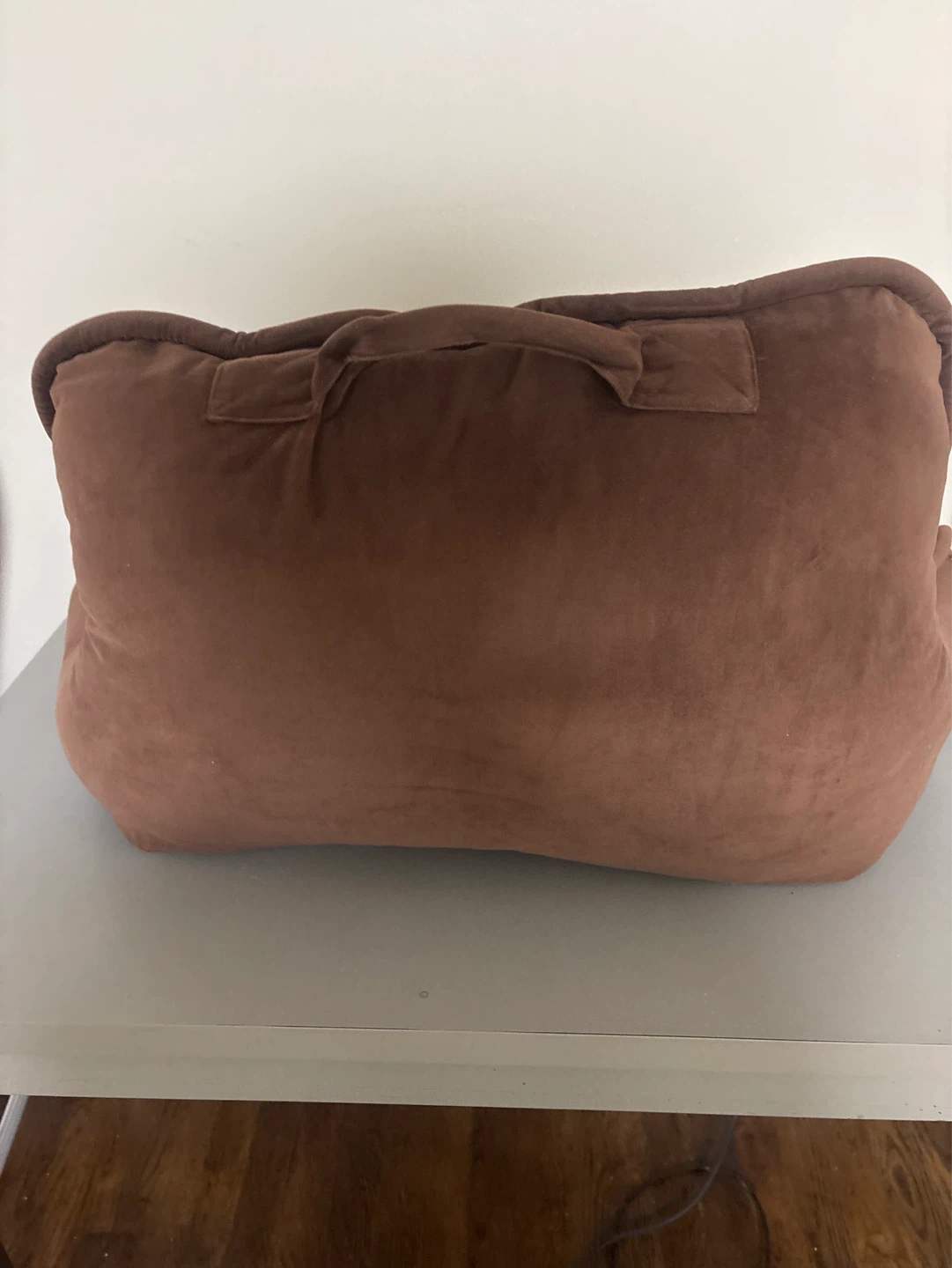 Brown Velvet Reading Pillow with Arms - photo 3