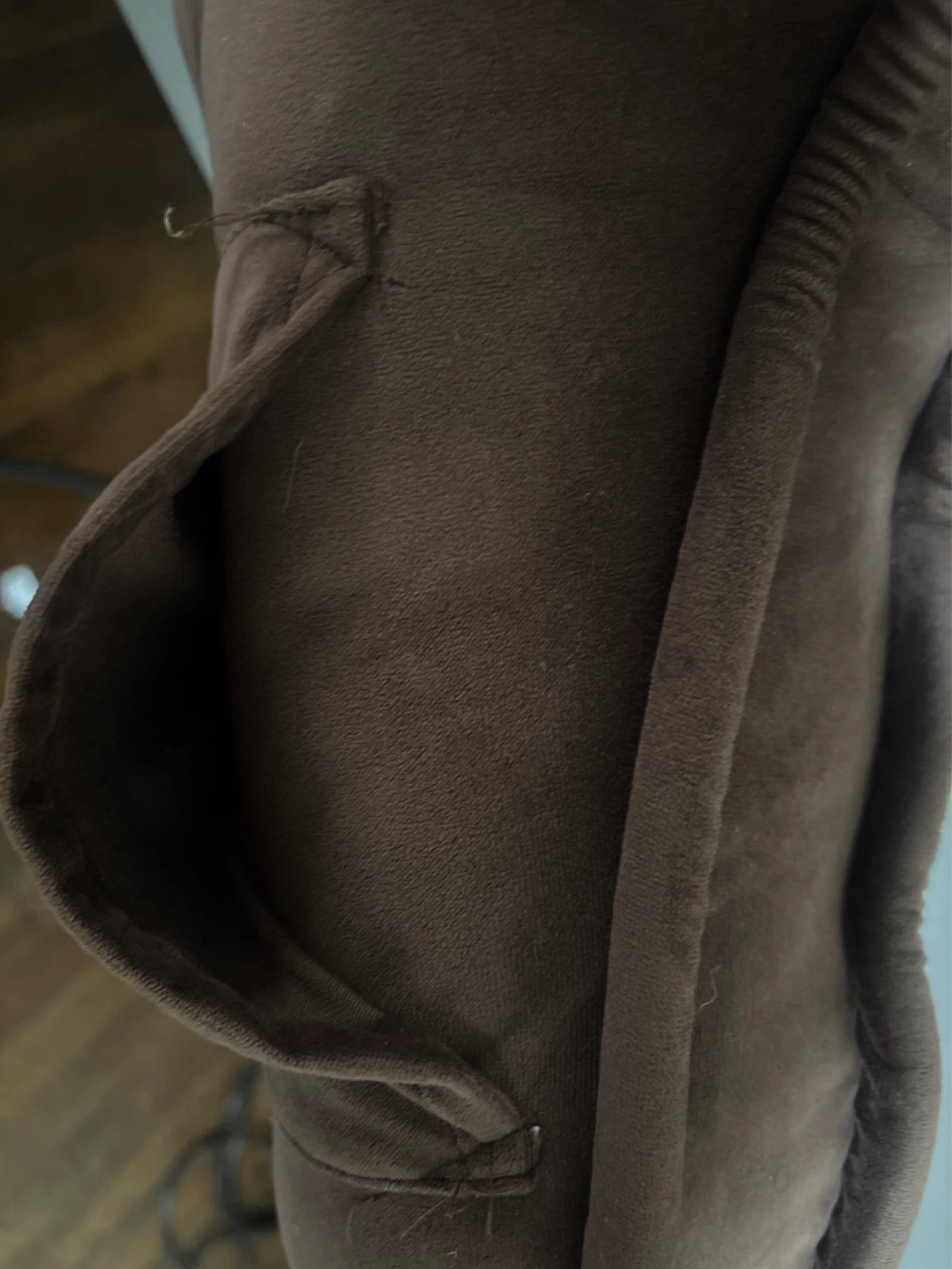 Brown Velvet Reading Pillow with Arms - photo 4