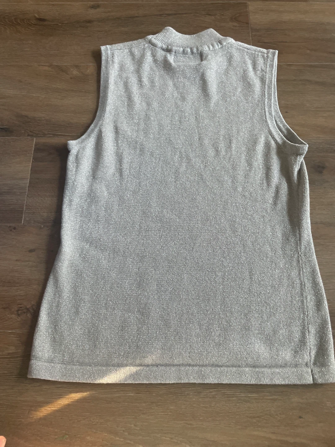 Sparkly Silver Sleeveless Mock Neck Top - photo 2