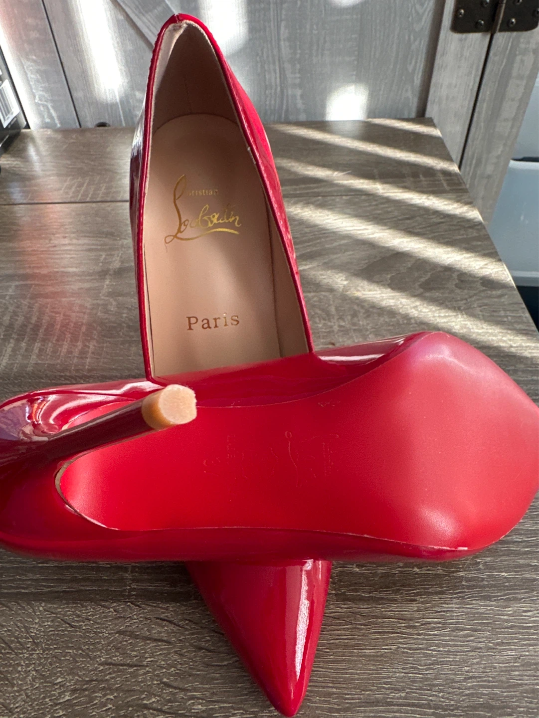 Christian Louboutin Red Leather Heels LIKE NEW - photo 2