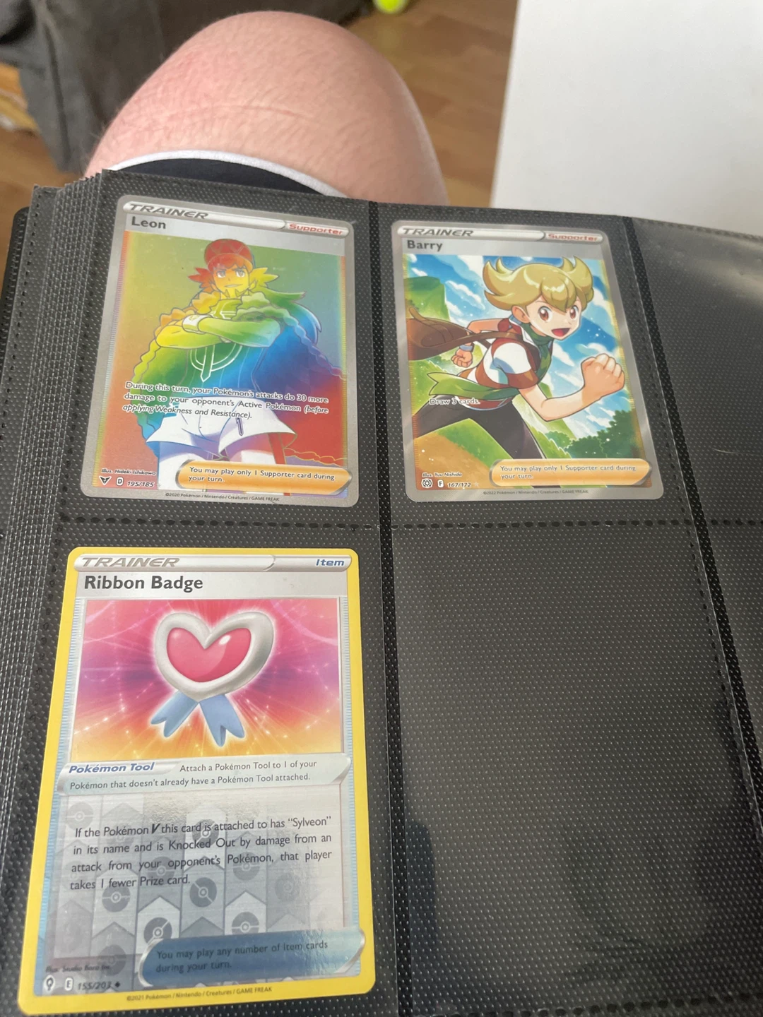 Pokemon Trading Cards - Leon, Barry, Ribbon Badge