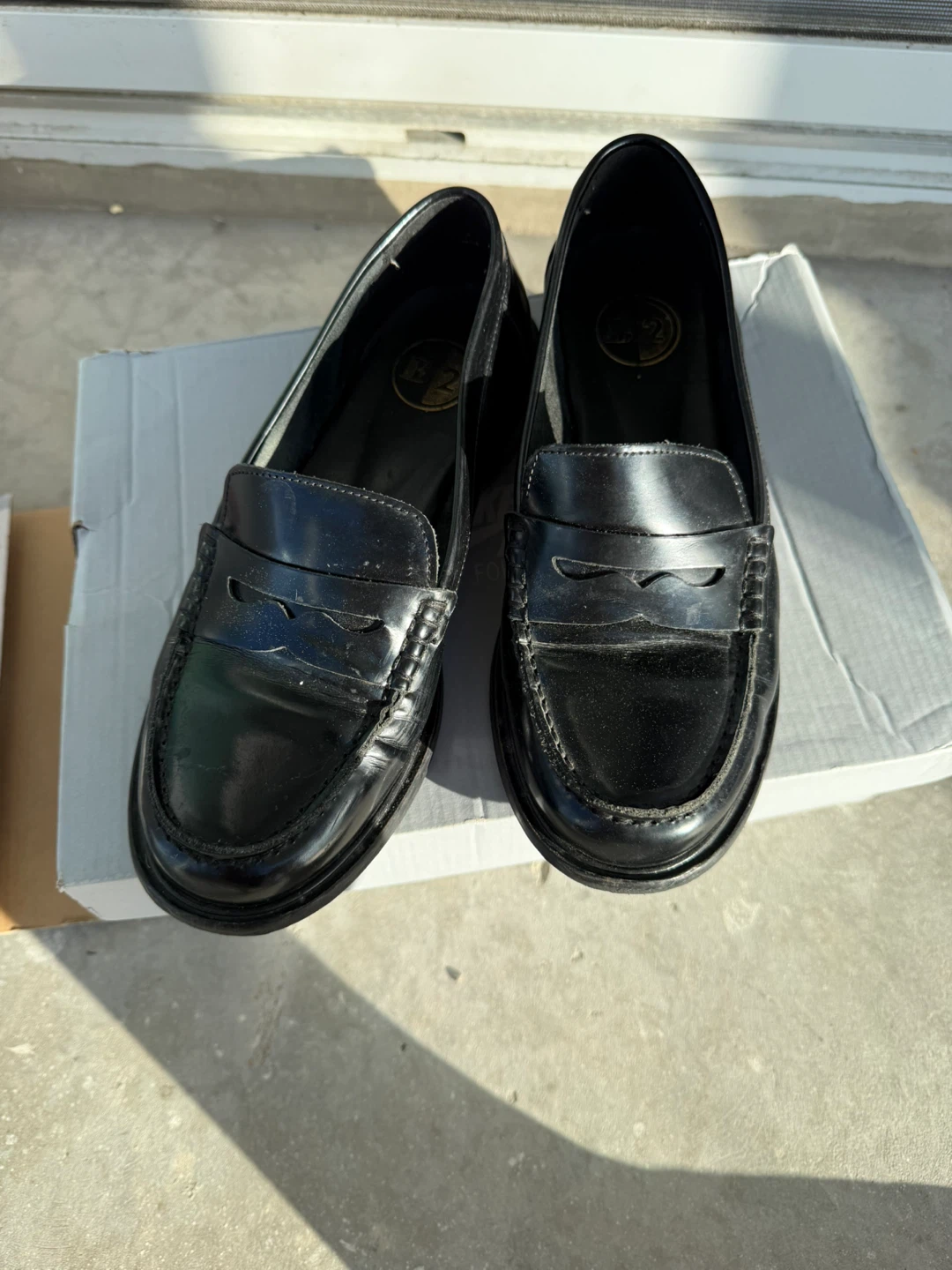 Black Patent Leather Loafers size 6/5