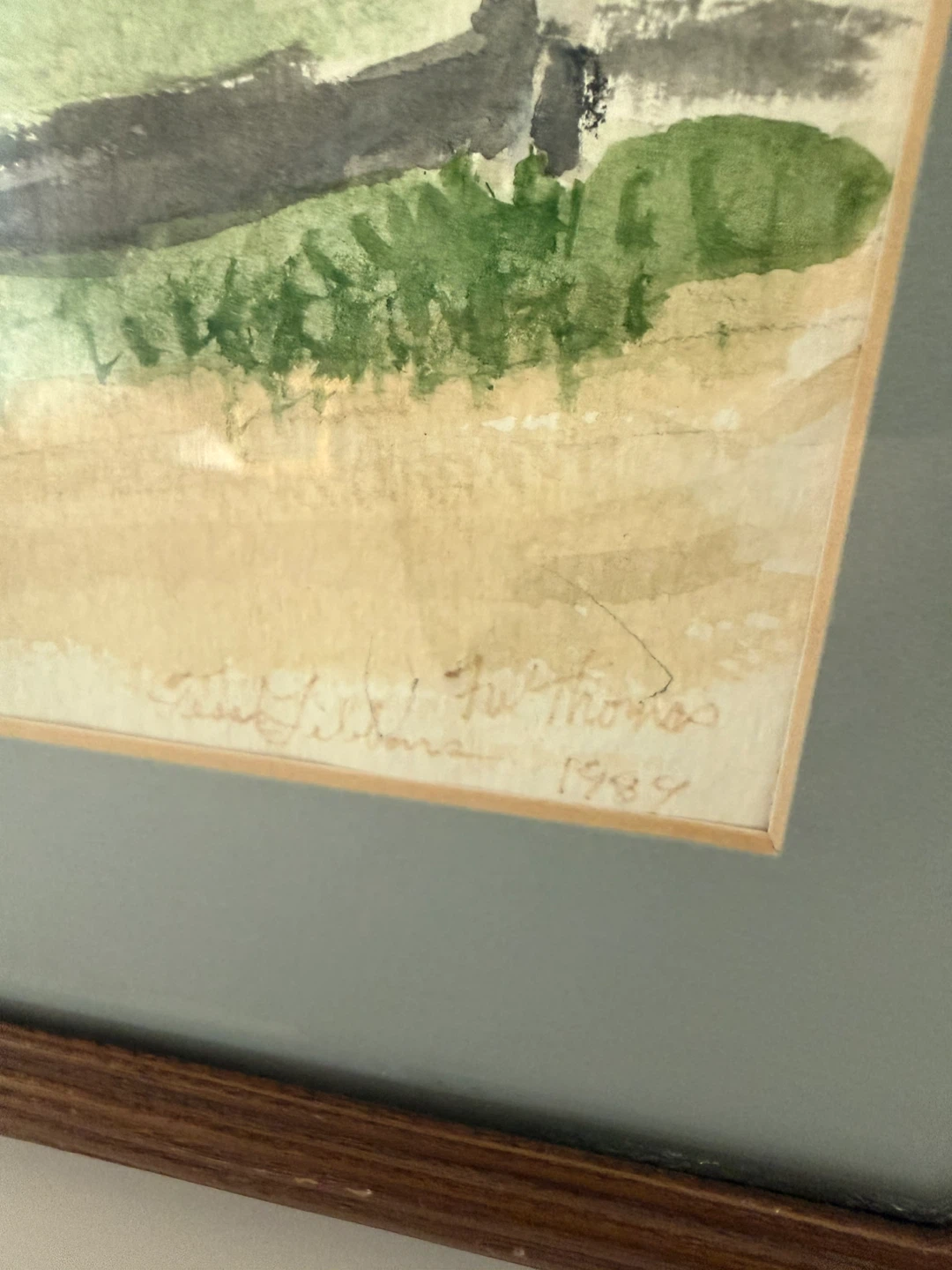 Folk Art watercolor barn painting - photo 2