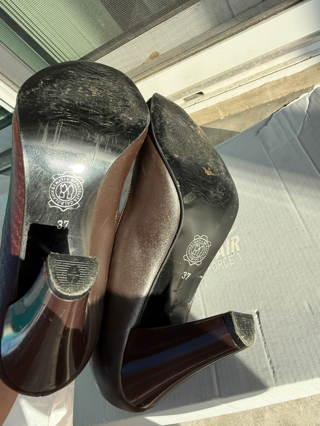 Brown Faux Snake Leather Heels Size 37 - photo 4