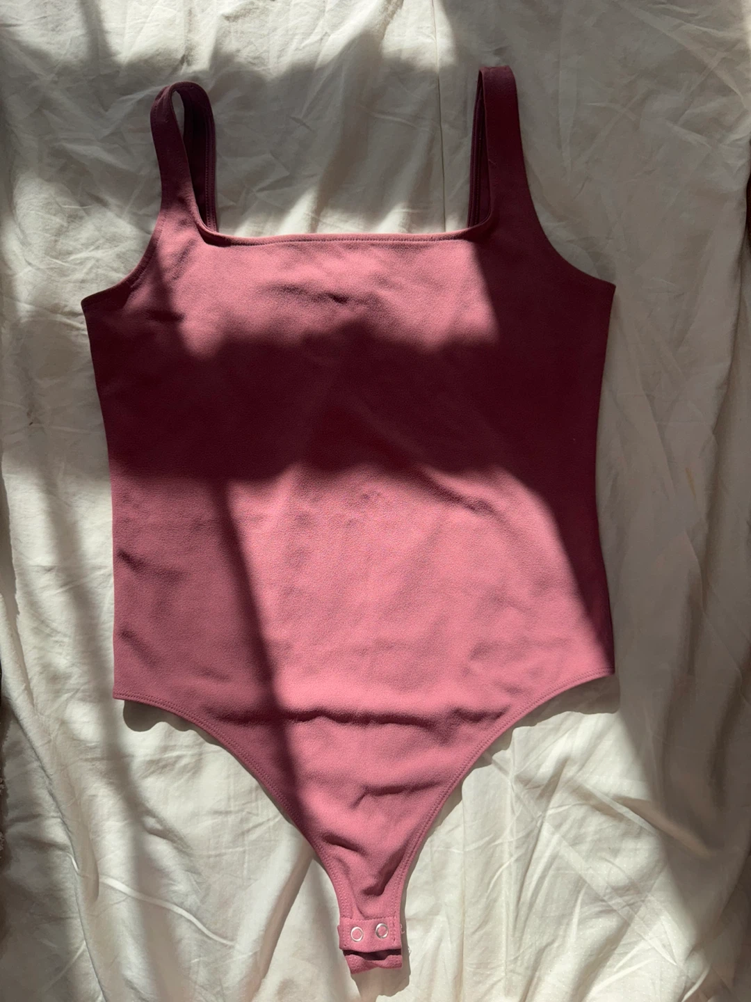 Pink Square Neck Thong Bodysuit - photo 2