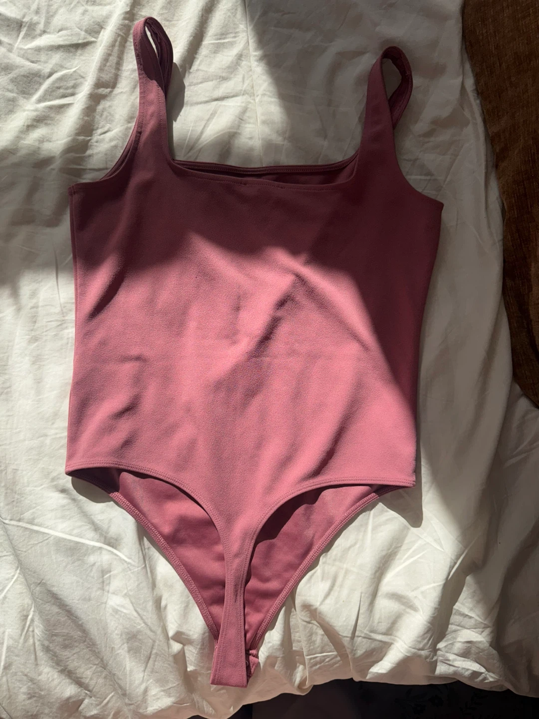 Pink Square Neck Thong Bodysuit - photo 3