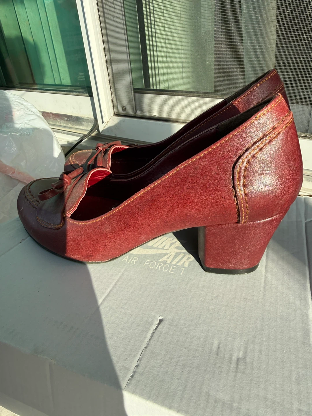DIDO Red Leather Loafer Heels size 7 - photo 2