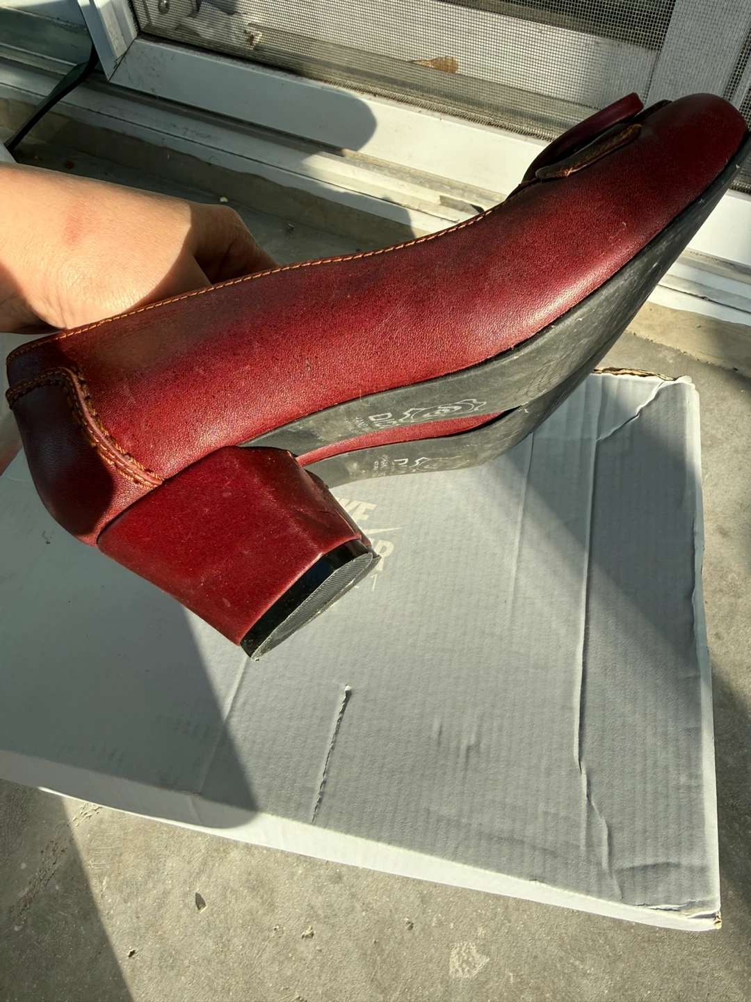 DIDO Red Leather Loafer Heels size 7 - photo 4