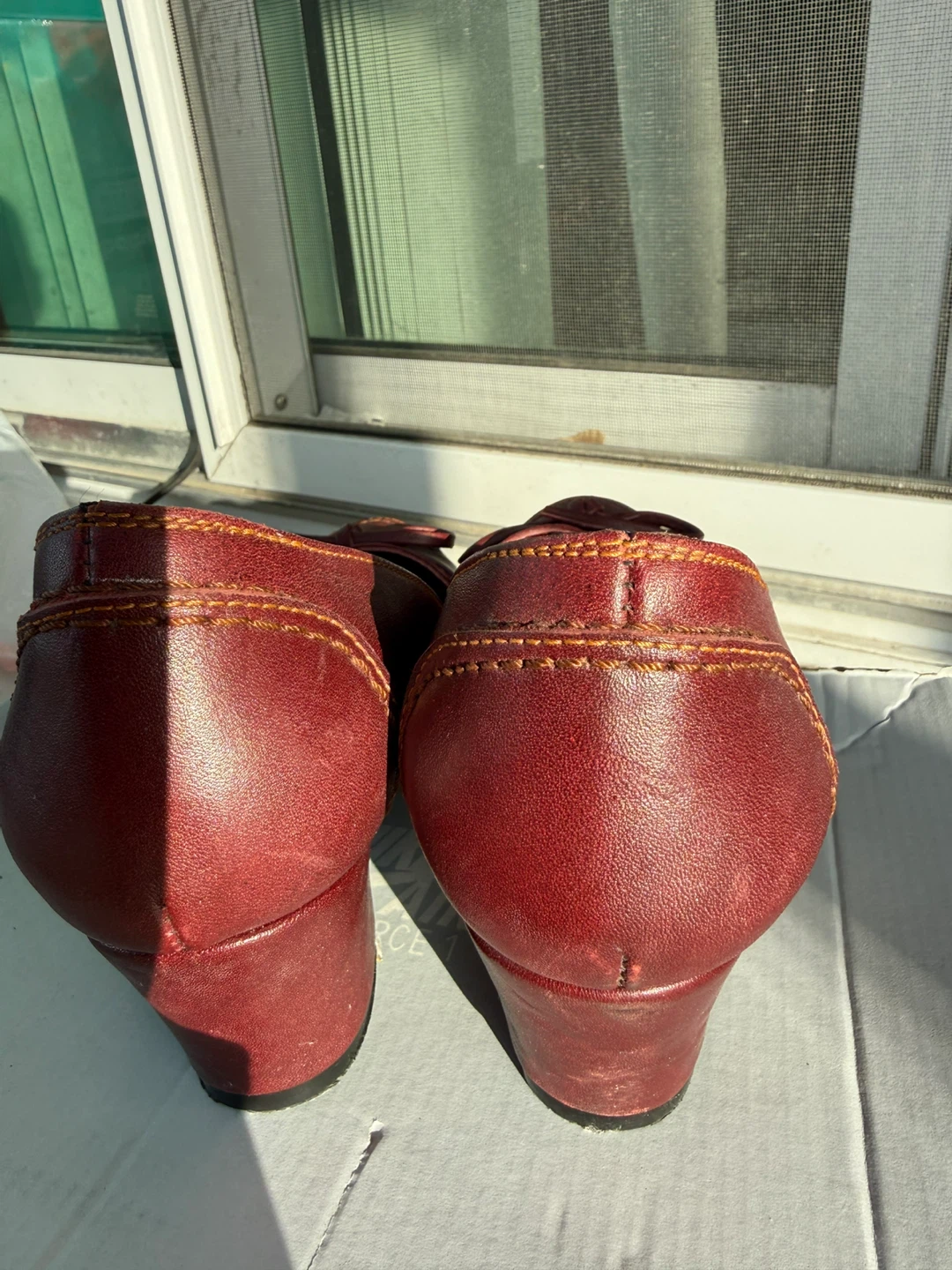 DIDO Red Leather Loafer Heels size 7 - photo 3