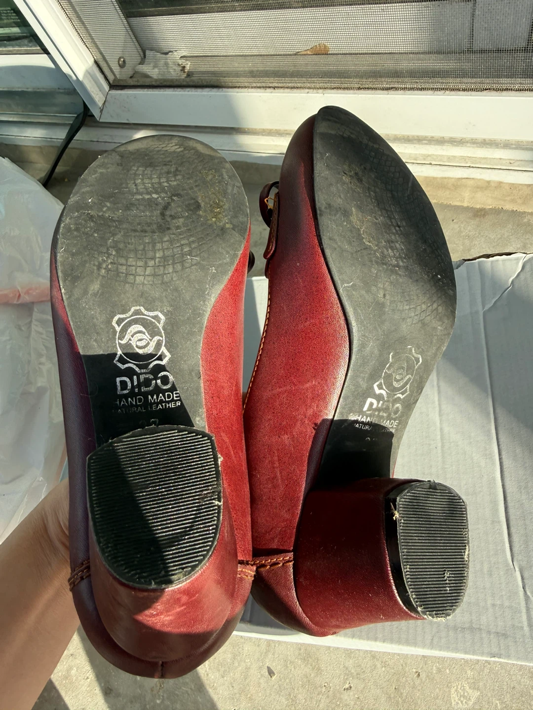 DIDO Red Leather Loafer Heels size 7 - photo 5