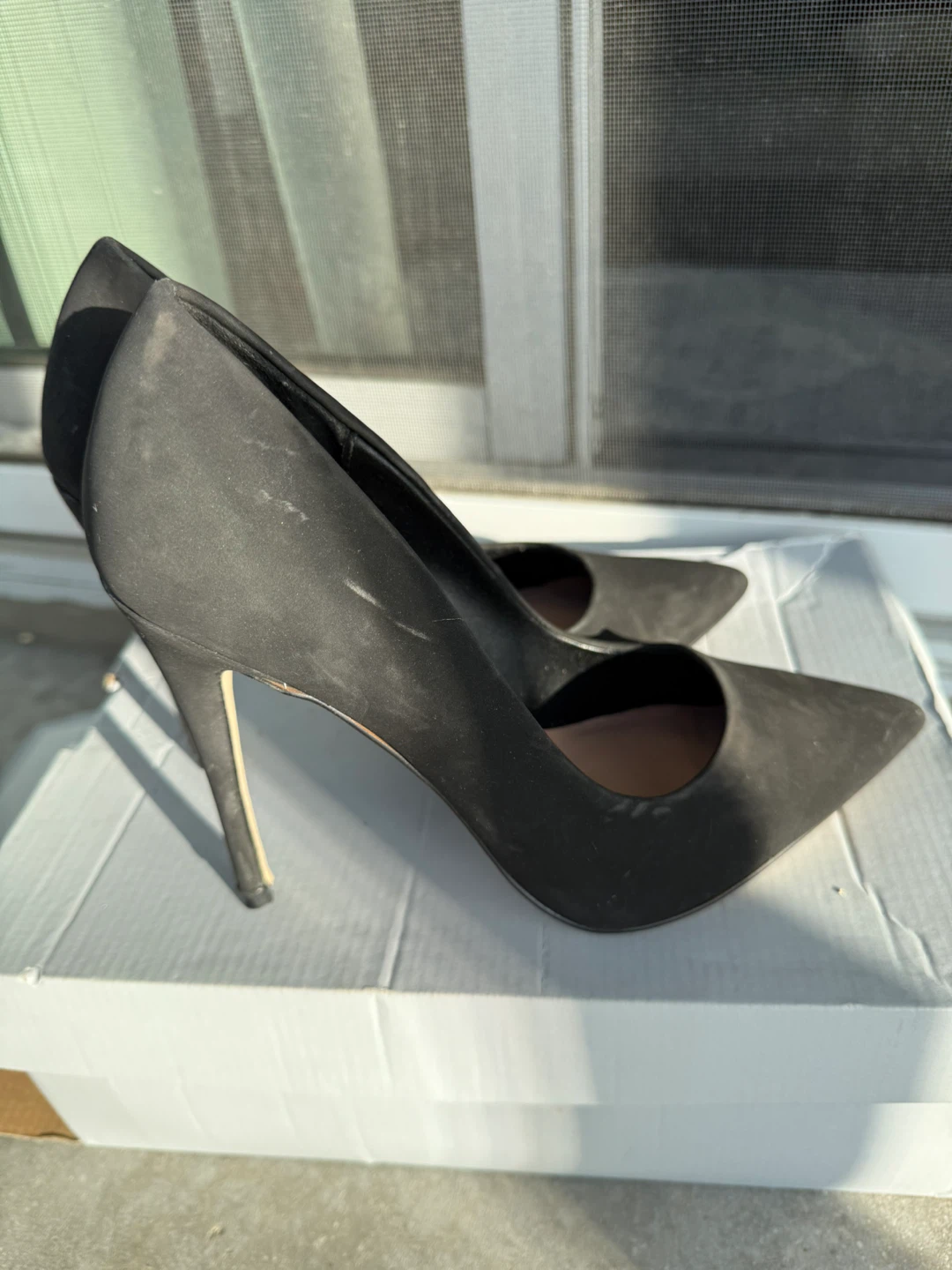 Call It Spring Black Faux Suede Heels size 7 - photo 3