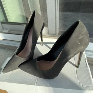 Call It Spring Black Faux Suede Heels size 7