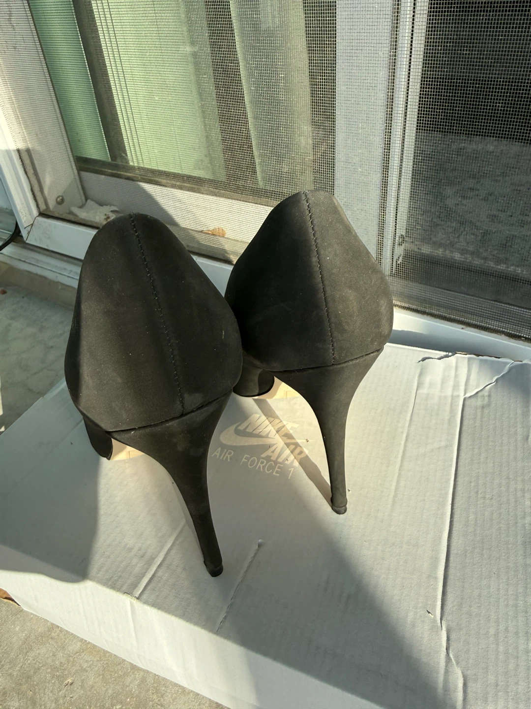 Call It Spring Black Faux Suede Heels size 7 - photo 4