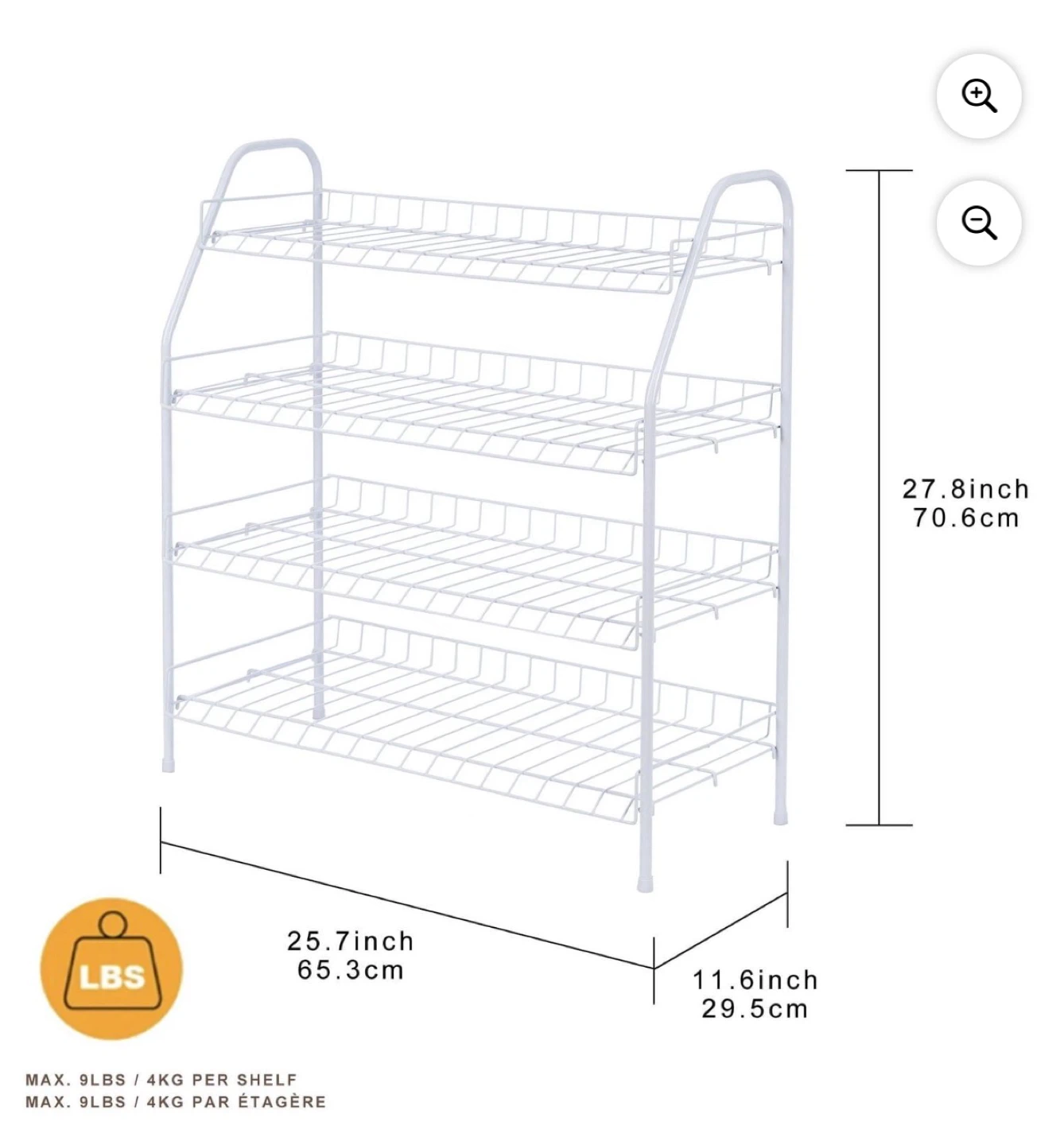 Mainstays 4-Tier Metal Shoe Rack - photo 2