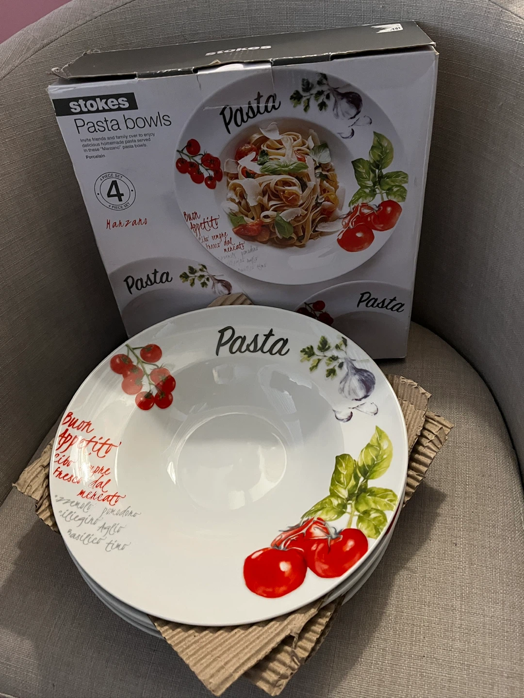 (New) Stokes "Marzano" Pasta Bowls Set of 4