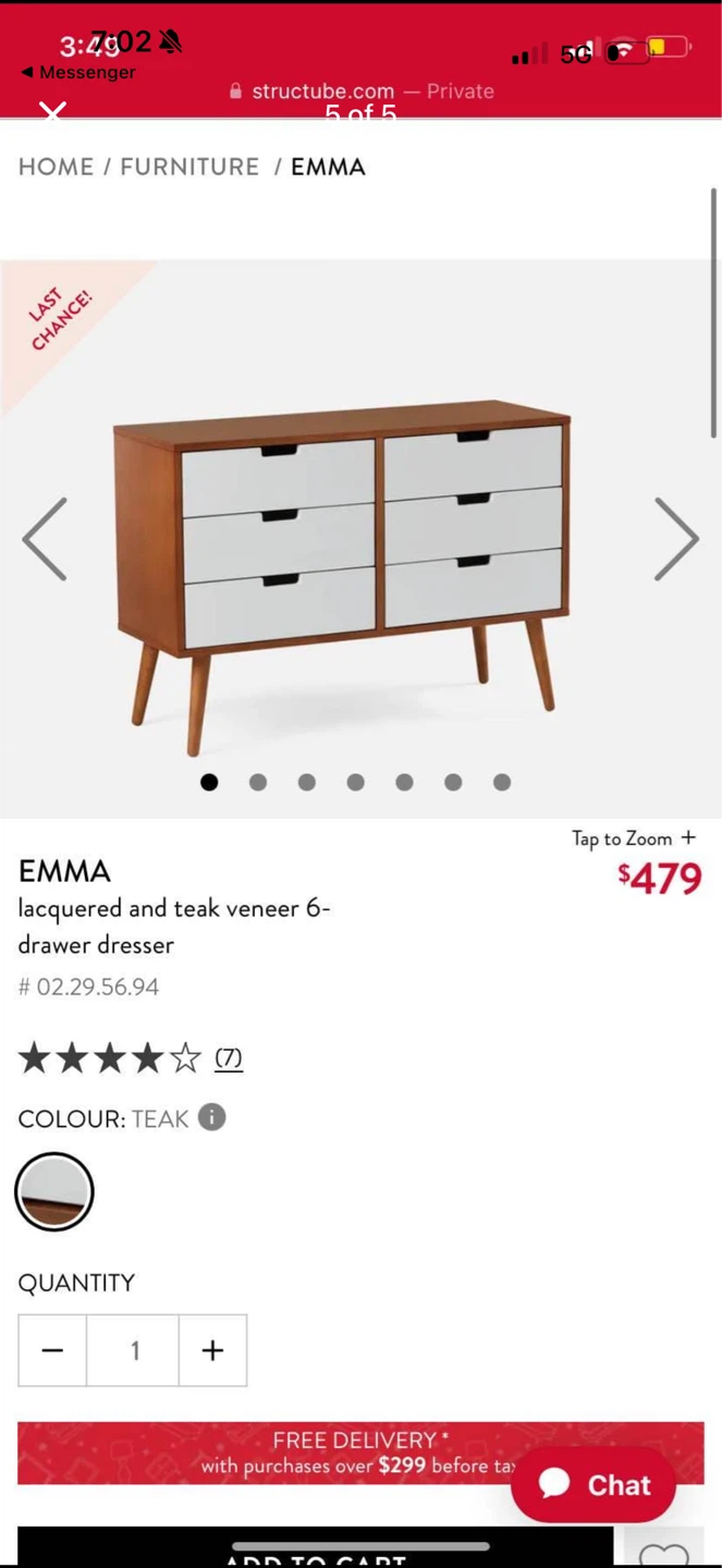 Structube Emma 6 Drawer Dresser - photo 3