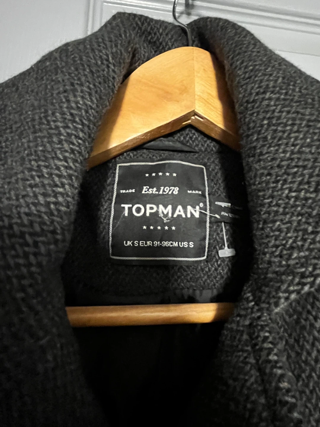 Topman Double-Breasted Wool Peacoat - Charcoal Grey (S) - photo 3