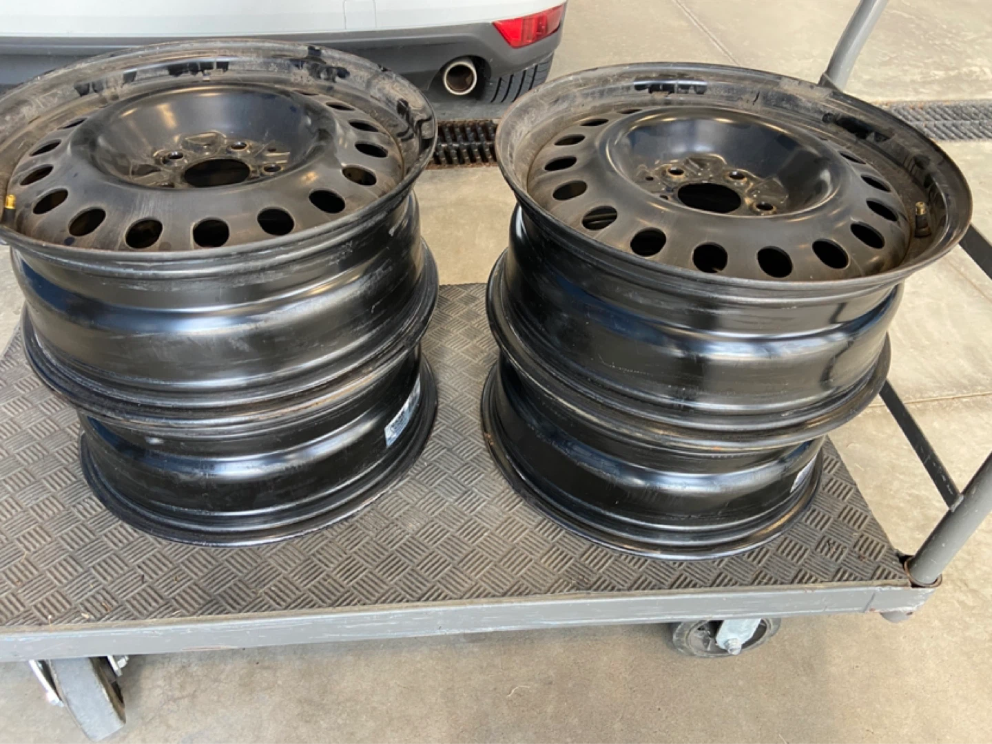 Set of 4 Black Steel Rims 17x7J 5-114.3 Bolt Pattern - photo 4
