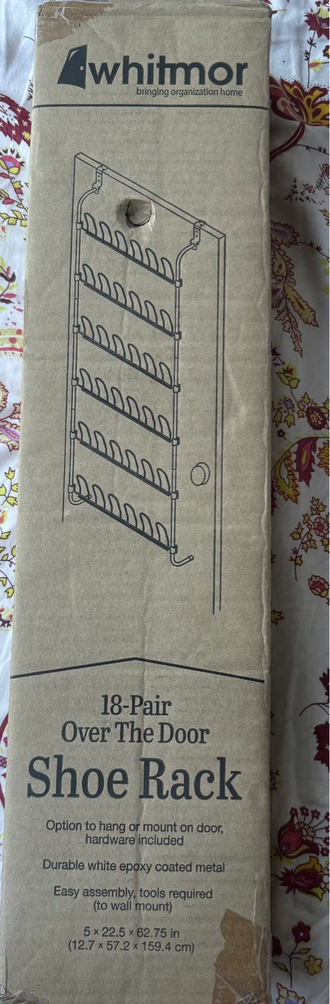Whitmor 18-Pair Over The Door Shoe Rack