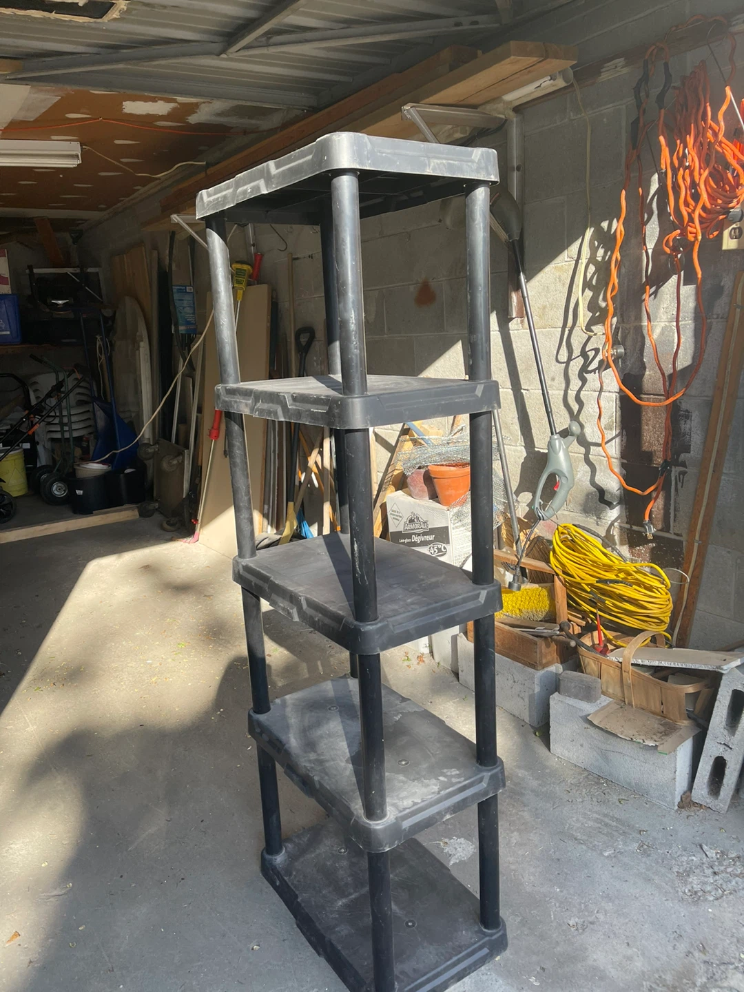 Black 5-Shelf Plastic Storage Unit
