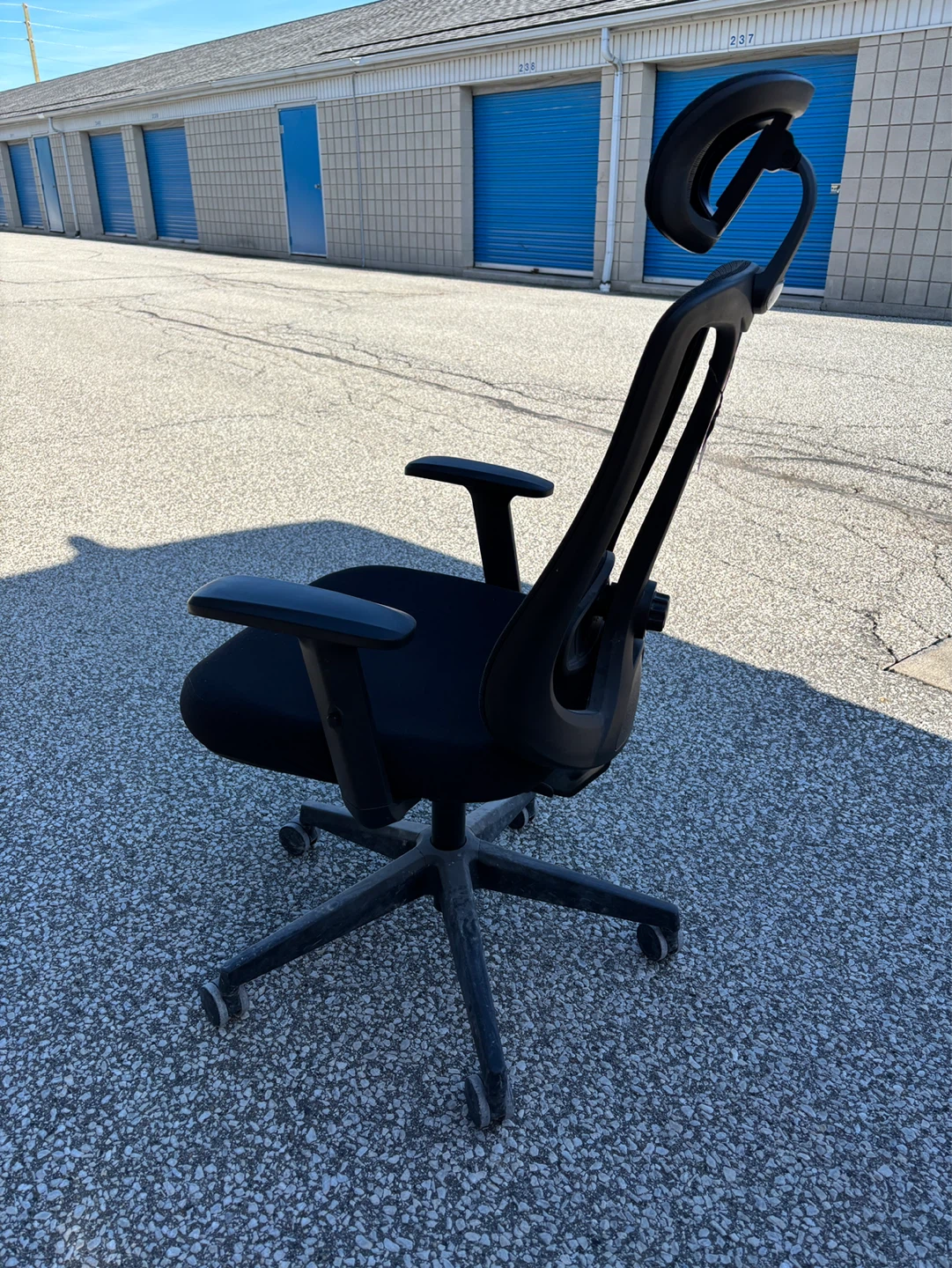 Black Ergonomic Office Chair with Headrest - photo 3