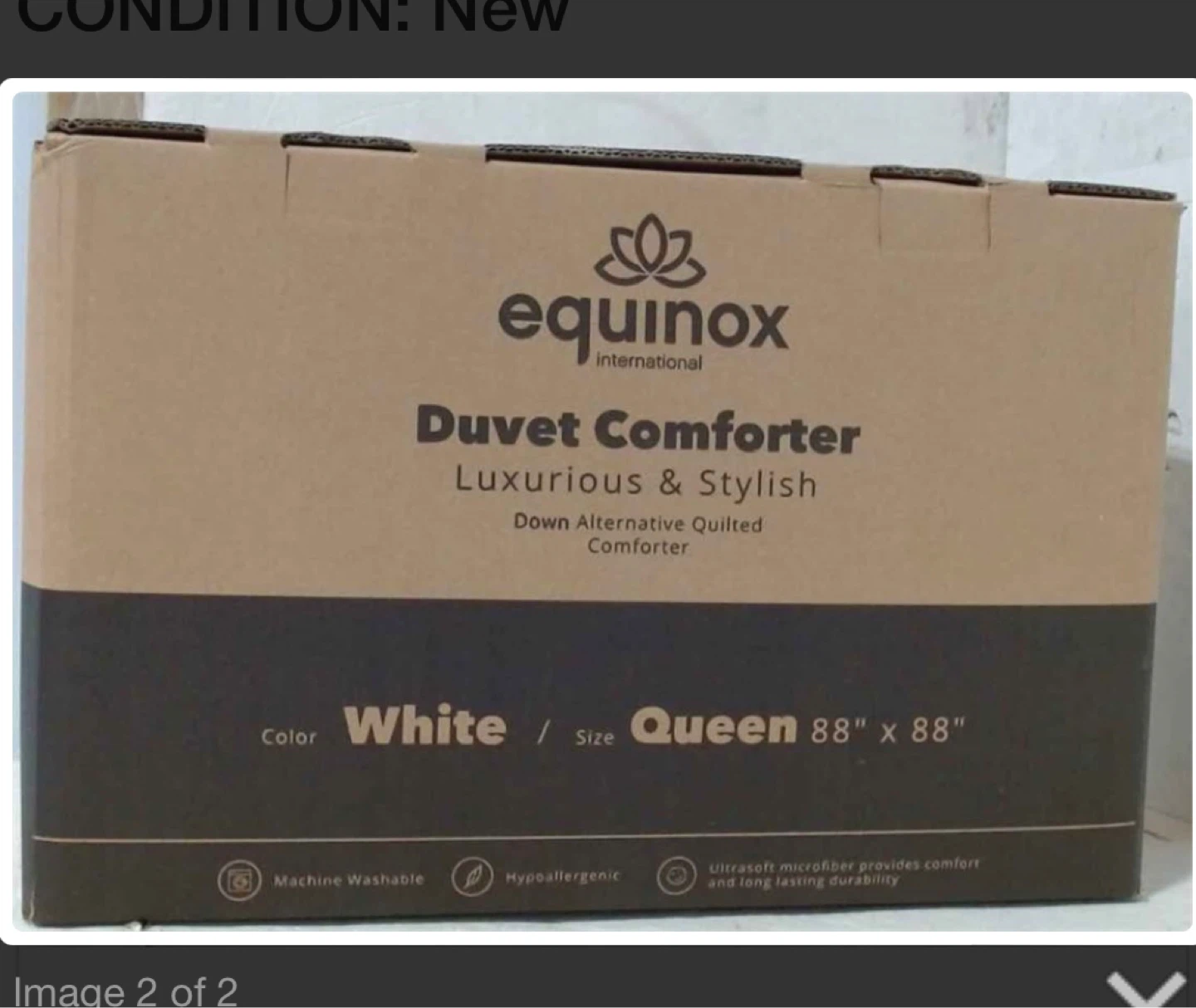 Equinox International Duvet Comforter - Queen, White - photo 2