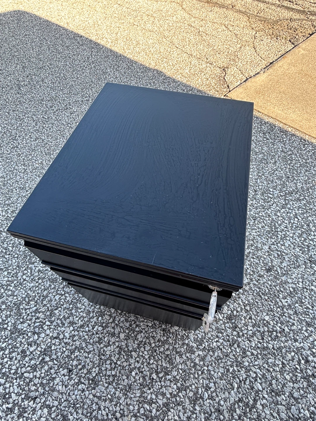 Black 3-Drawer Filing Cabinet with Lock - photo 3