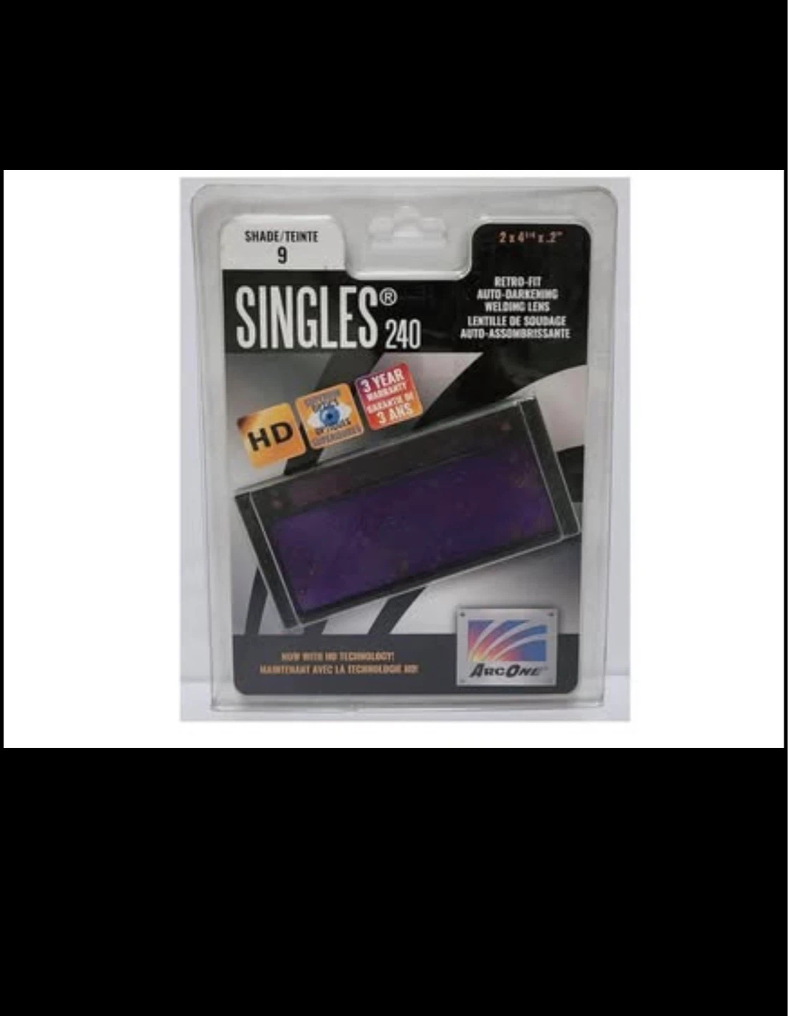 ArcOne Singles 240 Auto-Darkening Welding Lens Shade 9