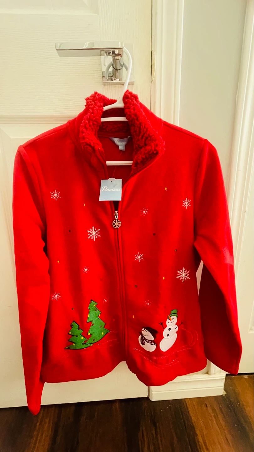 Penmans Red Fleece Christmas Jacket