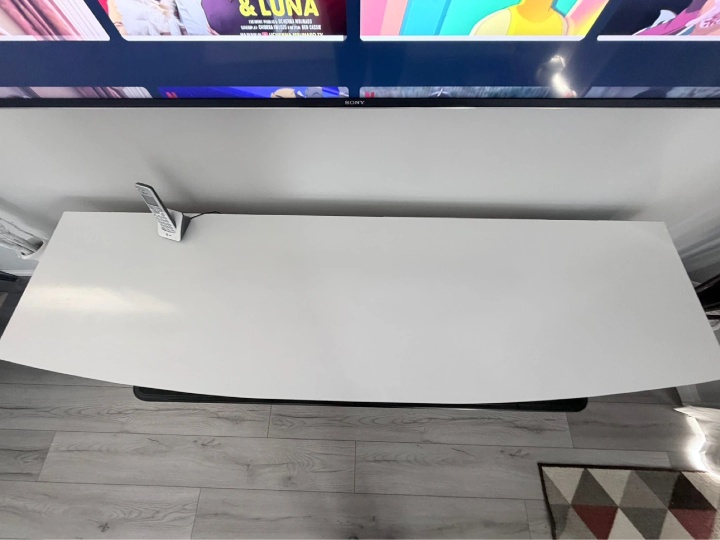 White TV Stand with Electric Fireplace - photo 3