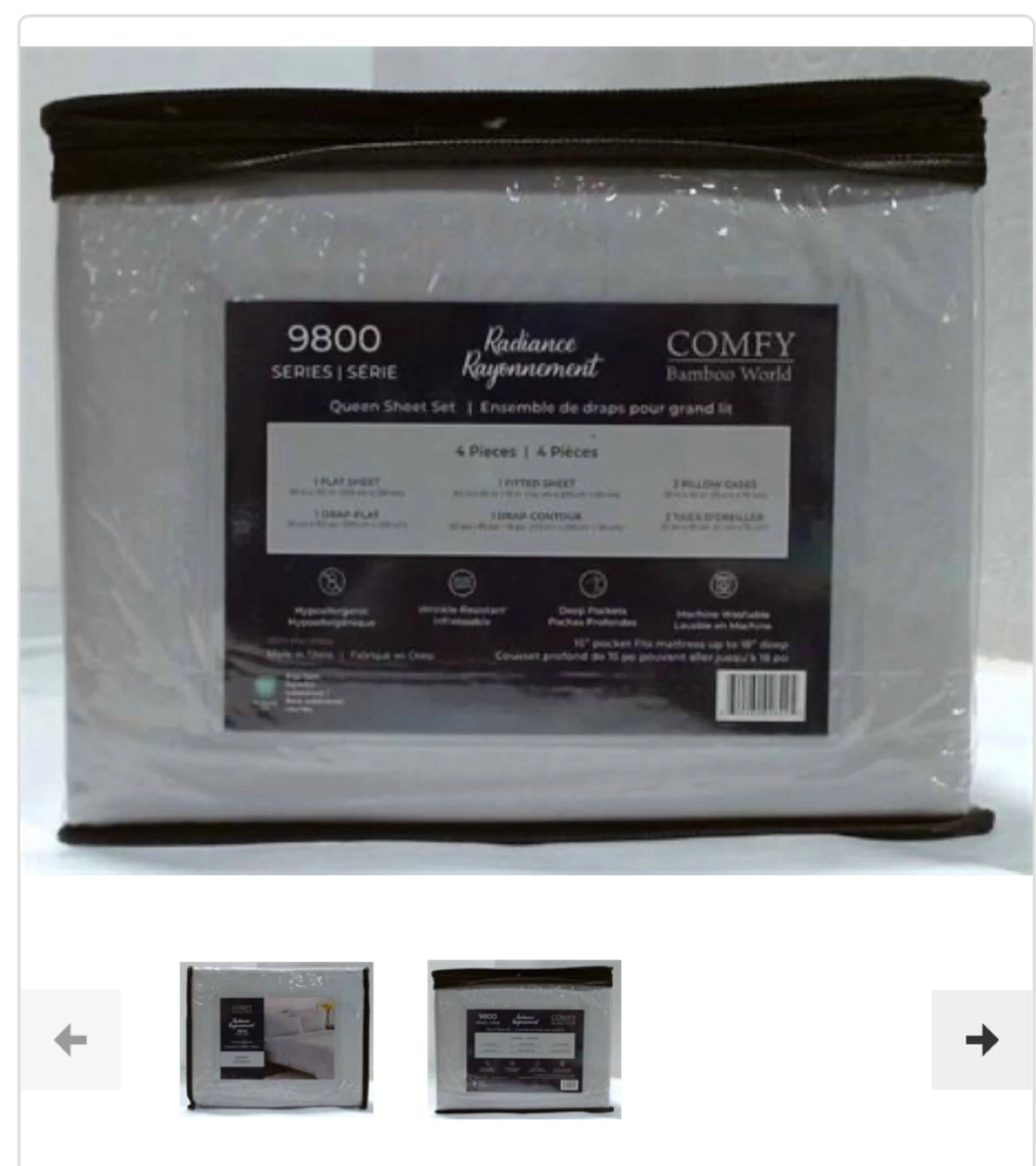 4 piece Queen Sheet Set light grey