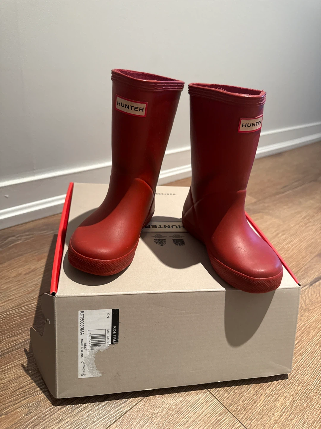 Hunter Kids First Classic Rain Boots - Military Red