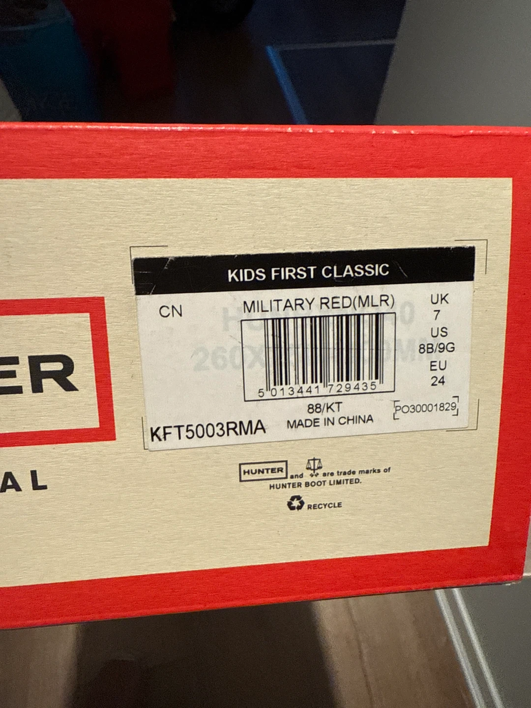Hunter Kids First Classic Rain Boots - Military Red - photo 3