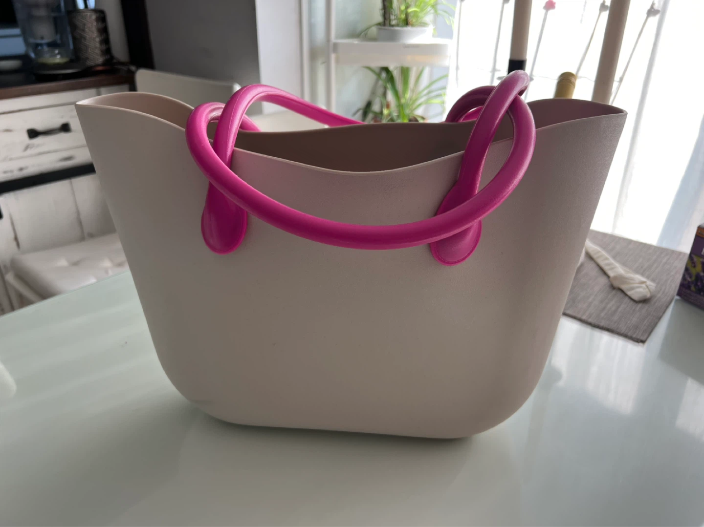 MOLDIR Tote Bag - Beige with Pink Handles - photo 2