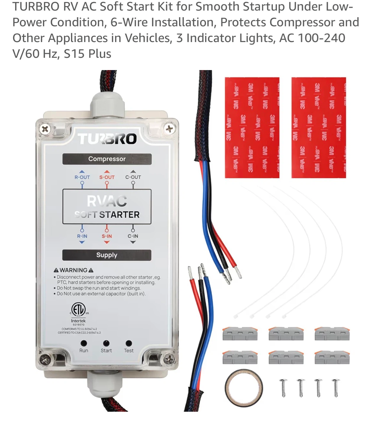 TURBRO RV AC Soft Starter S15 Plus RV1