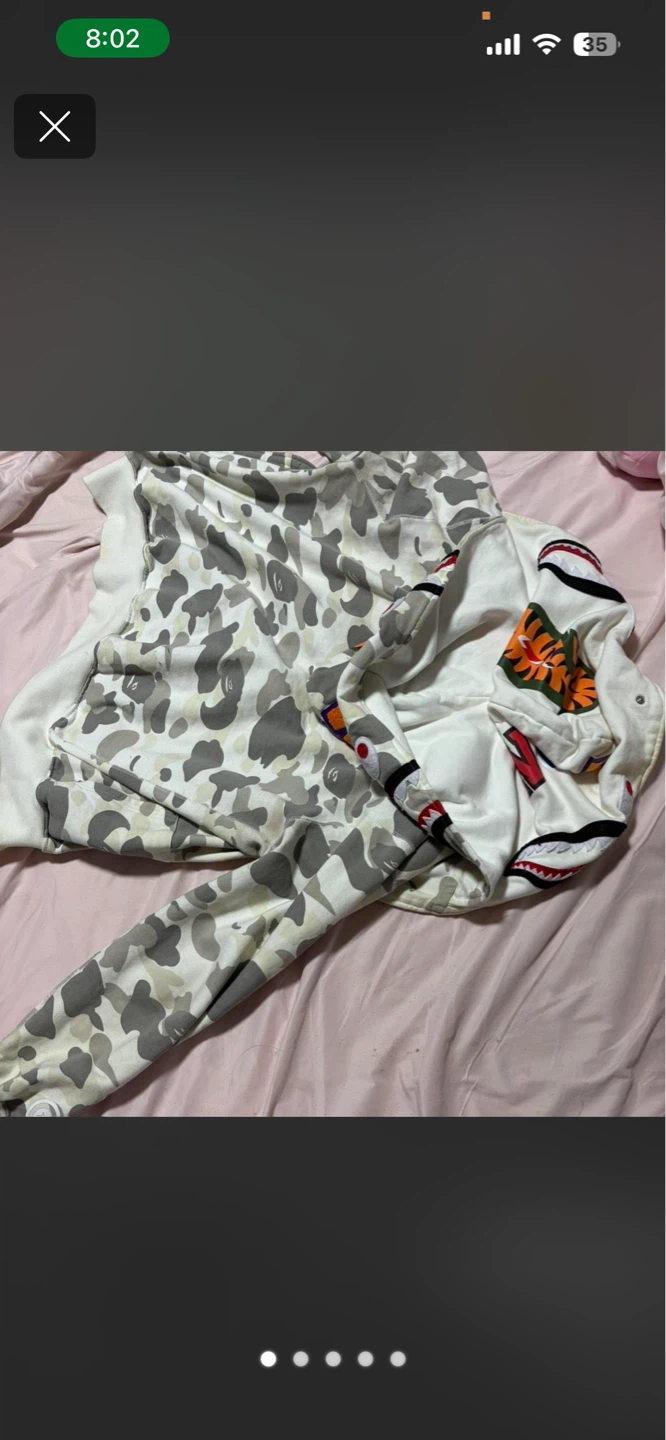 BAPE Full Zip Hoodie Camo Shark Graphic