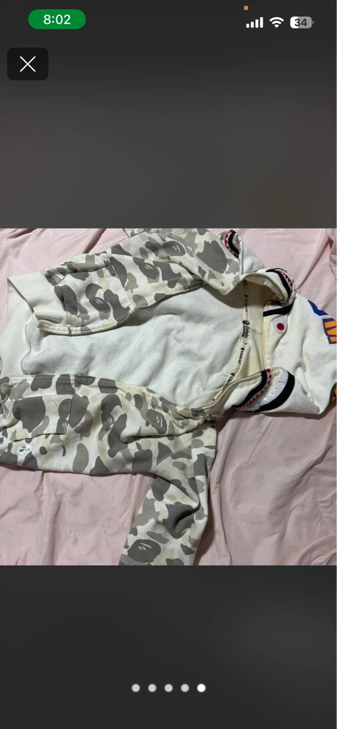 BAPE Full Zip Hoodie Camo Shark Graphic - photo 5