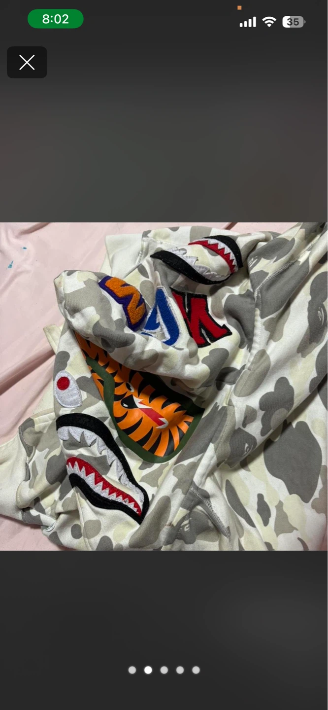 BAPE Full Zip Hoodie Camo Shark Graphic - photo 2