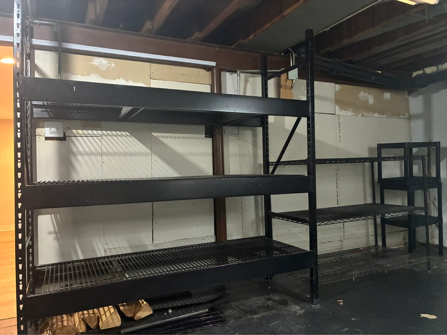 Industrial Black Metal Shelving Unit