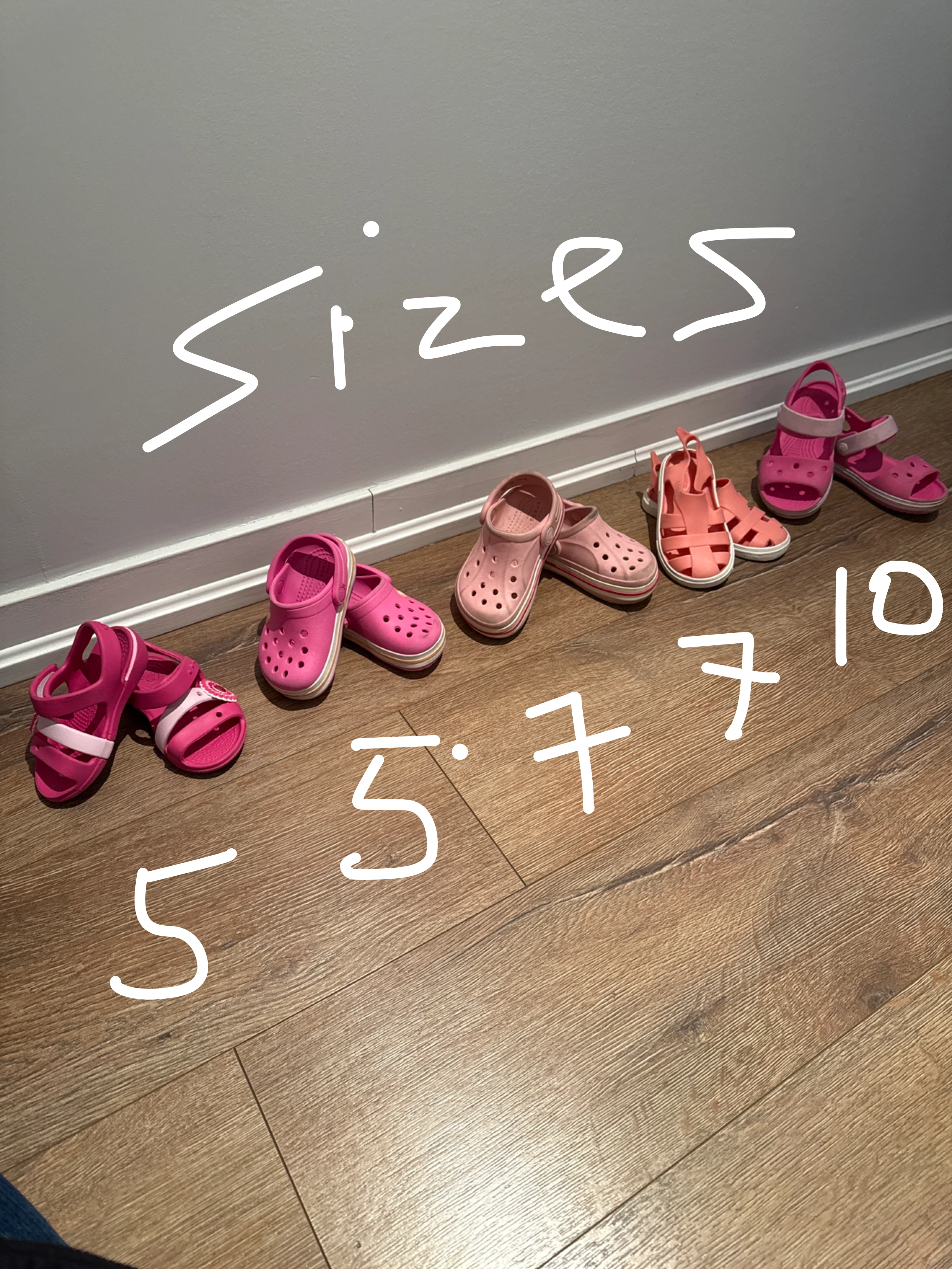 Kids' Pink Sandals and Crocs Bundle - Sizes 5-10 - photo 3